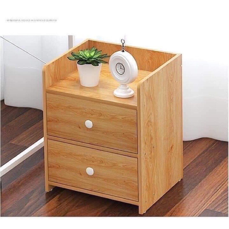 Kệ tủ đầu giường 2 ngăn chất liệu gỗ Gem Decor