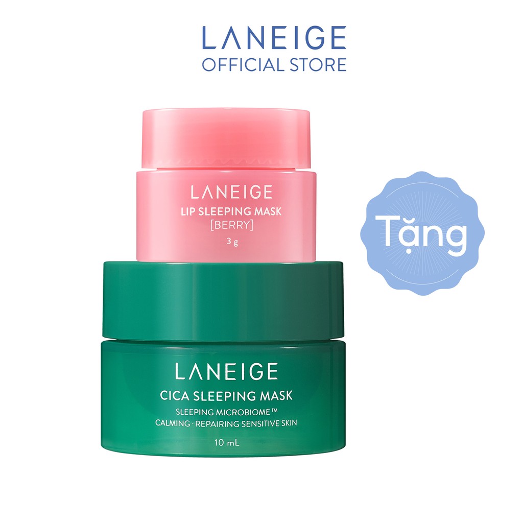 [HB GIFT] Bộ đôi mặt nạ ngủ LANEIGE Cica &amp; Lip Sleeping Mask Minisize