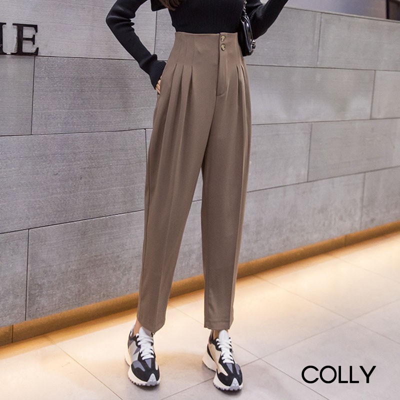 Quần Baggy Cạp Liền Hai Cúc Siêu Cao - COLLY
