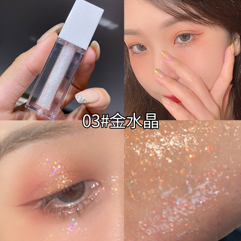 Phấn Mắt Dạng Lỏng Màu Trong Suốt Phối Sequin Ngọc Trai Chống Thấm Nước