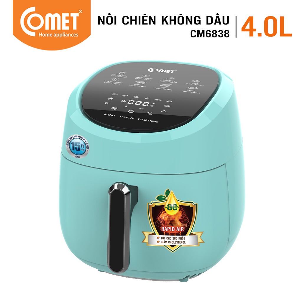 [Mã ELHADEV giảm 4% đơn 300K] Nồi chiên không dầu phím cảm ứng điện tử 4L COMET - CM6838