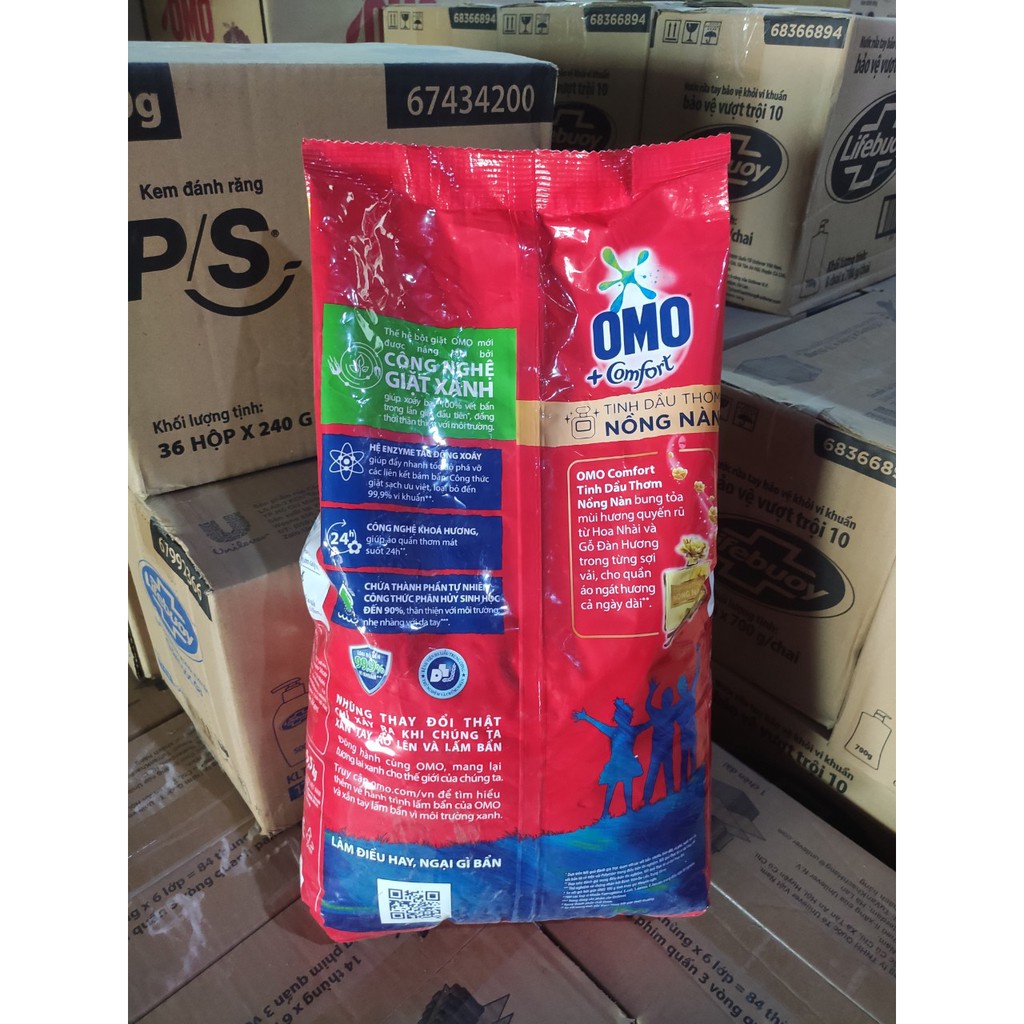 [Hoả Tốc] Bột giặt Omo đỏ 6kg và tinh dầu thơm Comfort 5.5kg hương nước hoa hệ bọt thông minh