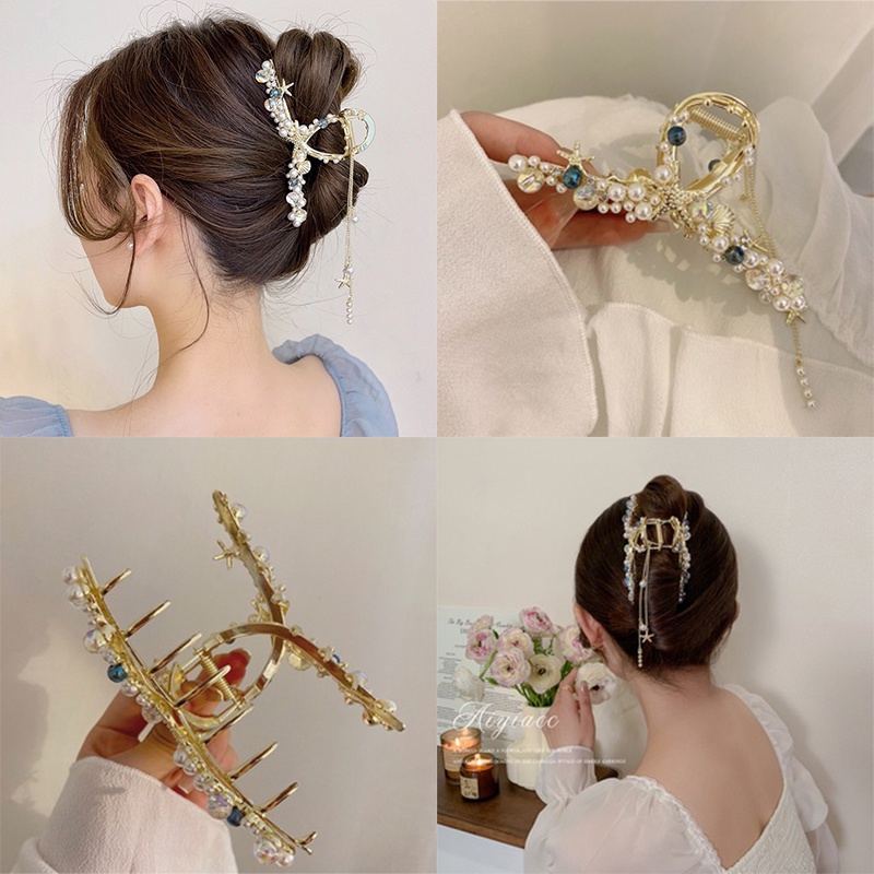 Kẹp Tóc Đính Ngọc Trai Giả Thiết Kế Tinh Tế Thời Trang Hàn Quốc 2022