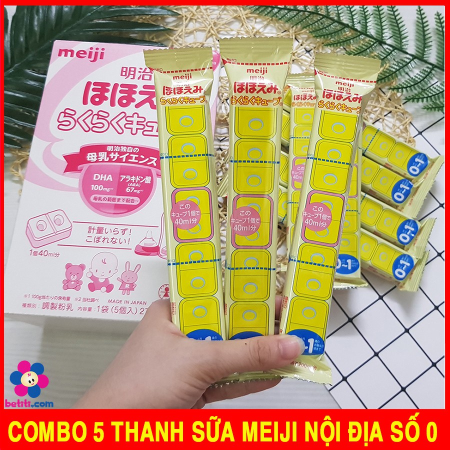 Combo 5 thanh sữa thanh meiji 27g - sữa meiji thanh số 0-1 nội địa nhật - ảnh sản phẩm 1