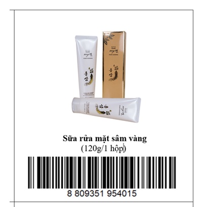 Sữa rửa mặt nhân sâm vàng My Jin Gold HQ