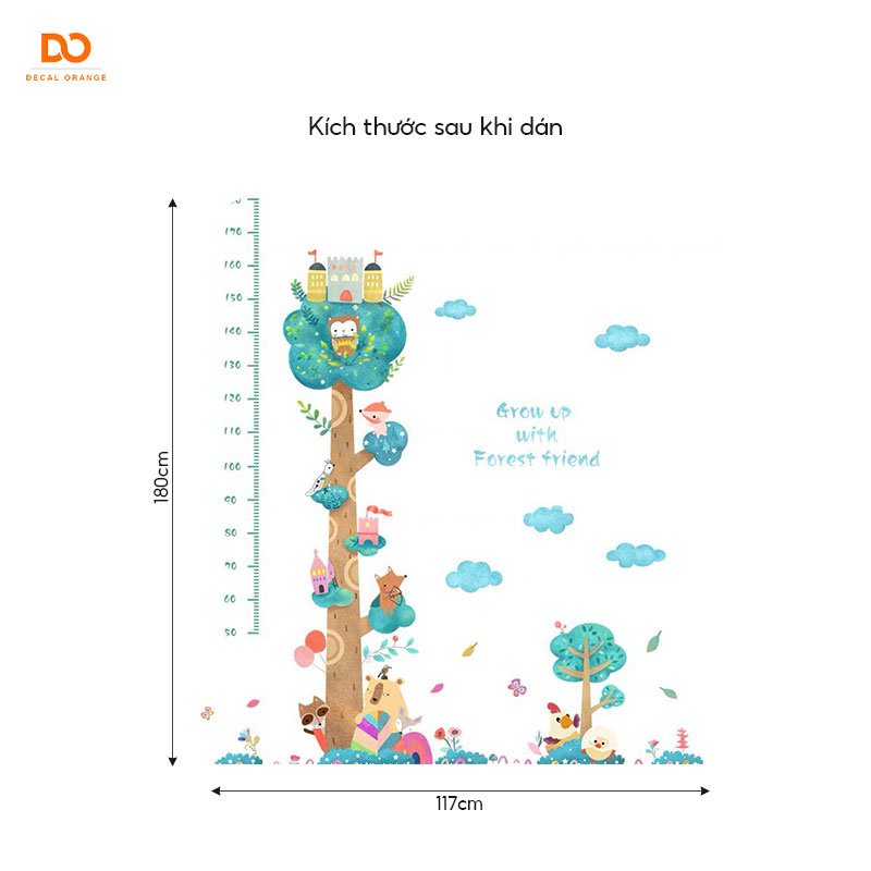 Decan dán tường 3D cho bé thước đo dán tường trang trí phòng ngủ cho bé