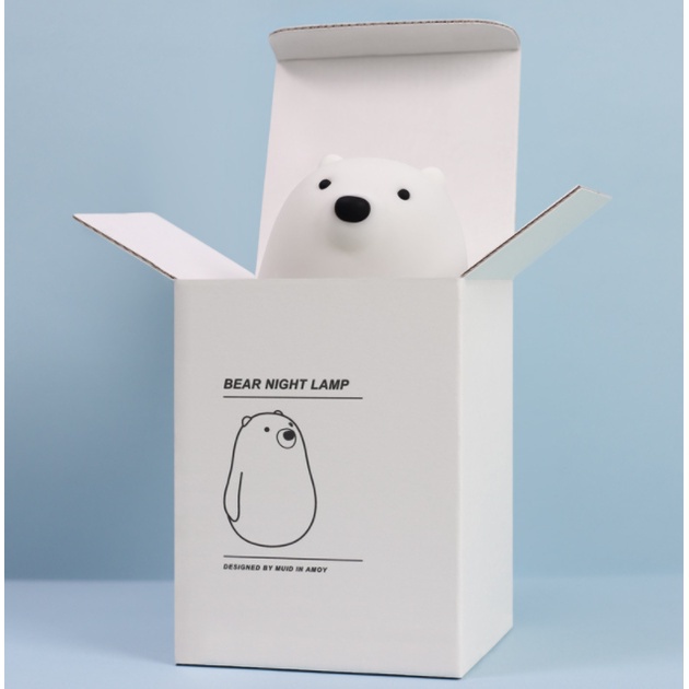 Đèn ngủ hình gấu Bắc Cực đáng yêu có thể sạc lại USB