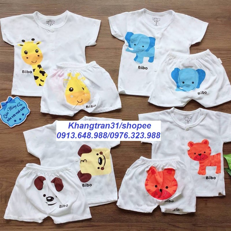 Set 5 bộ cộc tay Cater cho bé sơ sinh từ 0-15 tháng (GIAO NGẪU NHIÊN)