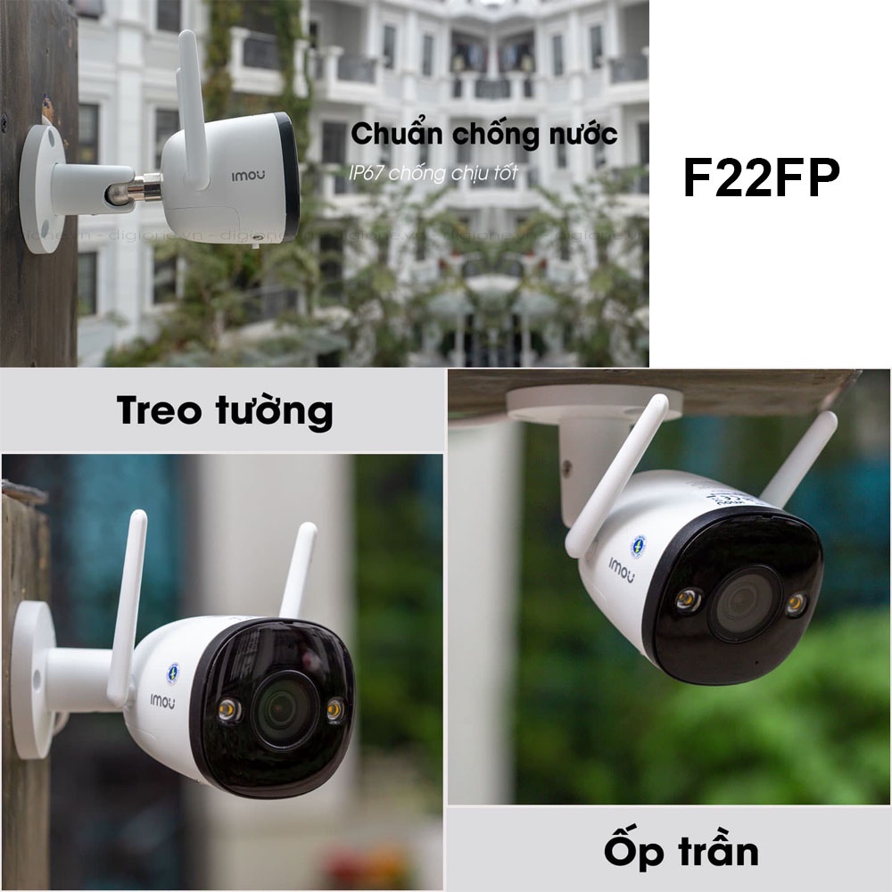 Camera wifi Imou F22FP 2MP 1080P Có màu ban đêm , Tích hợp míc thu âm , Hình ảnh full HD - Bảo Hành 24 Tháng