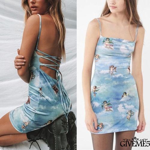 Đầm ôm cổ yếm in họa tiết quyến rũ dành cho nữ