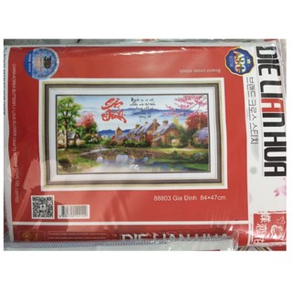 Tranh thêu chữ thập Gia Đình 88803 (84x47cm) chưa thêu