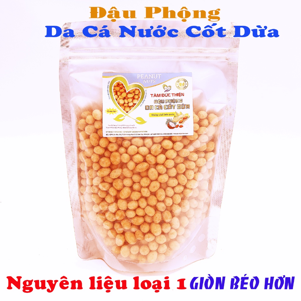 Túi Đậu Phộng Da Cá Nước Cốt Dừa Tâm Đức Thiện Túi 500GR