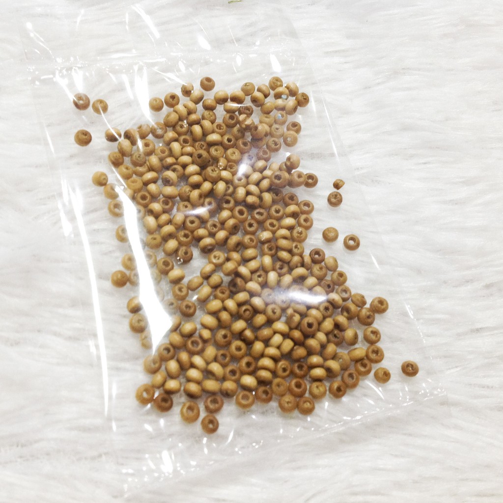 300 cườm gỗ 3.8mm hạt xỏ vòng trang trí thủ công handmade