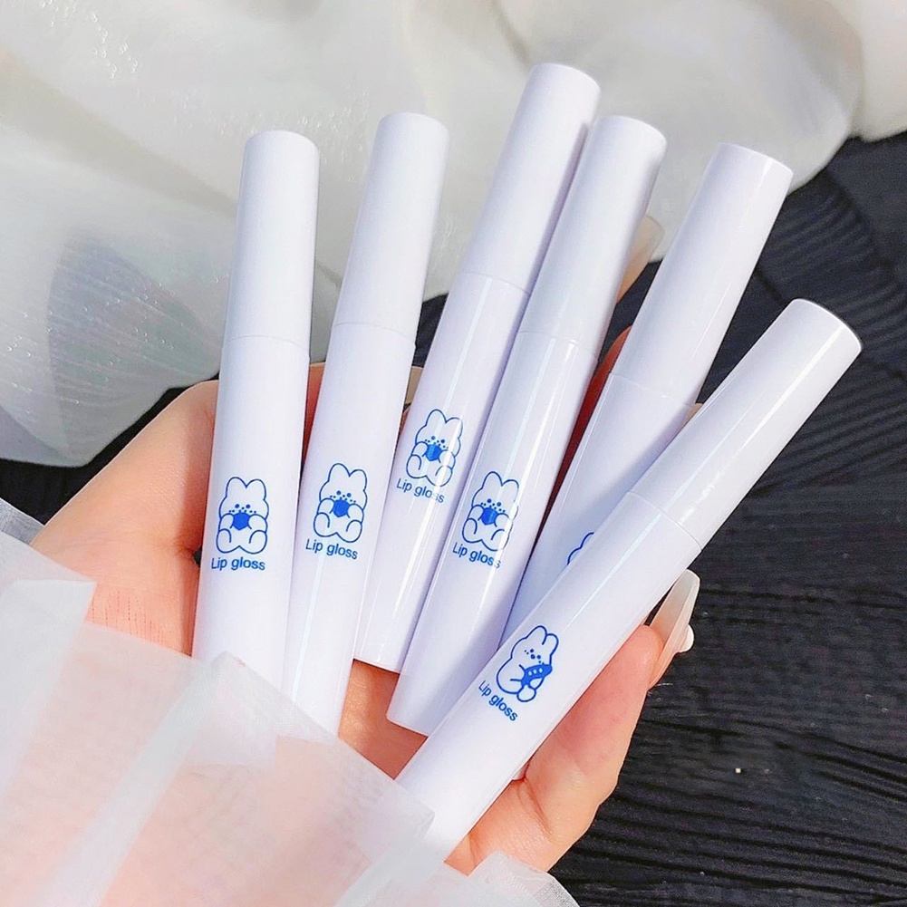 Ruhuatuo Set 6 Son Kem Màu Nhung Lì Không Phai Màu Thiết Kế Vỏ Hình Thỏ Cho Học Sinh