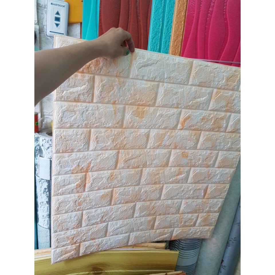 Tấm xốp dán tường 3d giả da 60X60cm hoa văn nổi 1 cmchống ẩm cách âm cách nhiệt | BigBuy360 - bigbuy360.vn