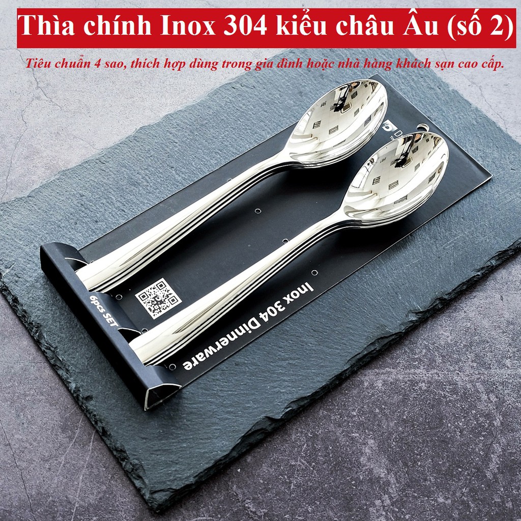 Bộ 6 thìa muỗng inox 304 DandiHome 2020 cao cấp, sang trọng, tinh tế