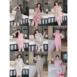 Bộ Ngủ Lụa Lửng Mango Loại 1 Mịn Mát Form Rộng Dễ Thương Chanh Xả