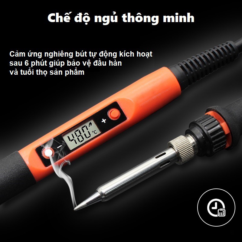 Mỏ hàn điều chỉnh nhiệt độ No 908 80W có màn hình LCD - Mỏ hàn điện mini 908G-DR