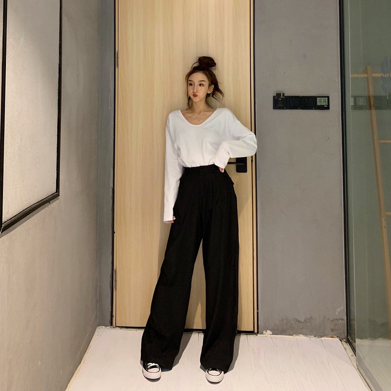 Women's clothes Wide-leg pants Explosive All-match casual trousers Fashion Side striped pants
