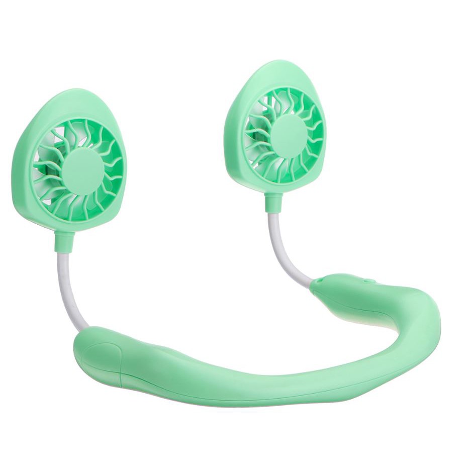 Quạt mini sạc điện dự phòng đeo cổ, cầm tay tiện lợi sử dụng cho văn phòng, thể thao, chạy bộ, du lịch có 3 tốc độ