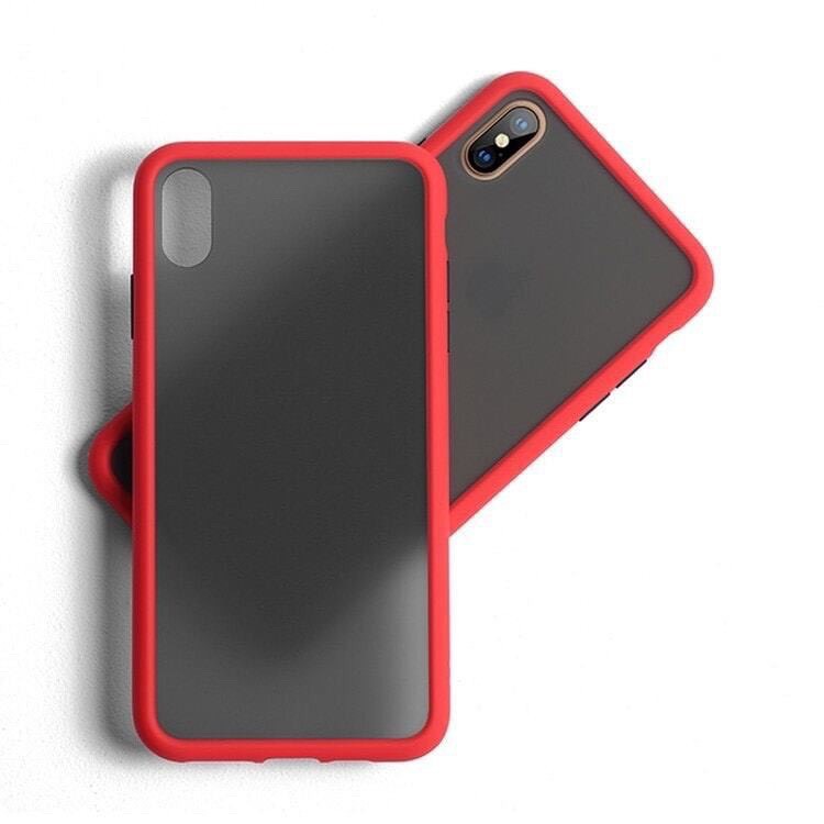 [Siêu Rẻ] Ốp IPhone nhám viền đỏ lưng đen đủ dòng từ ip6/6s đến 11promax - hcase