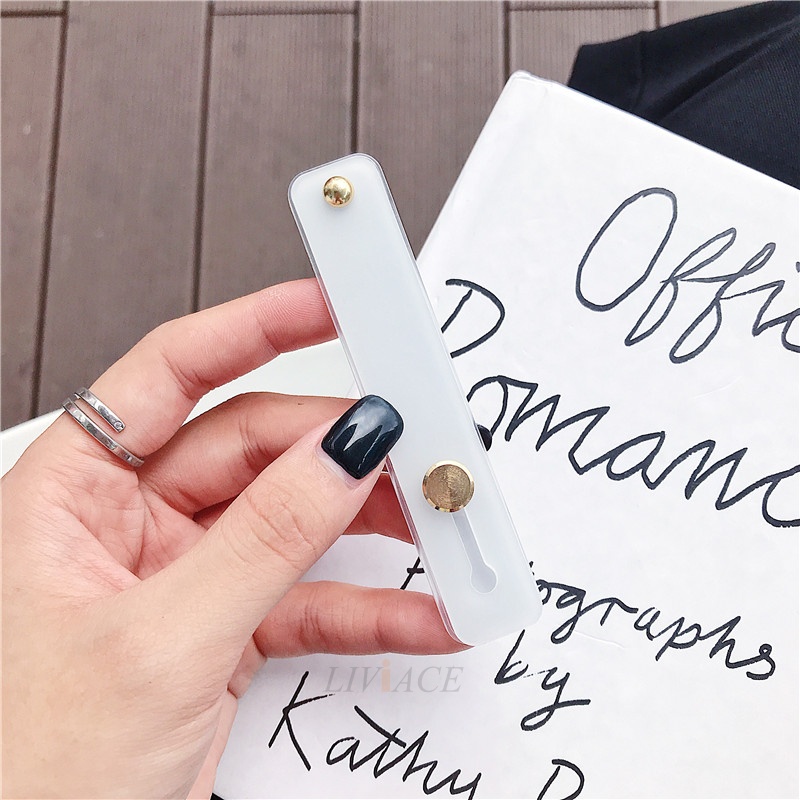 Giá Đỡ Điện Thoại Chống Rơi Bằng Silicon Màu Trơn Có Miếng Dán Đẩy Và Tay Cầm Thông Dụng