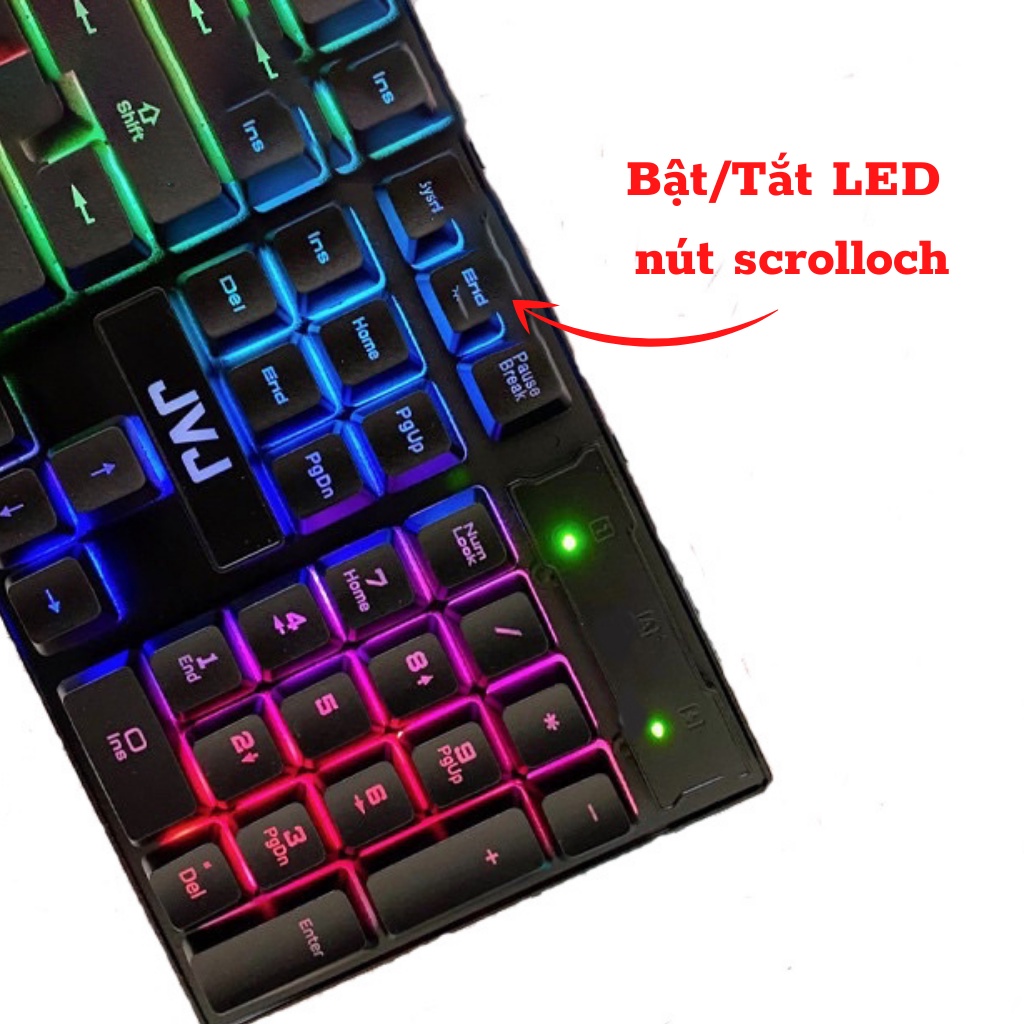 Bộ Bàn Phím Kèm Chuột Gaming G200 Plus JVJ Có Dây, LED Nhiều Màu Phong Cách Hiện Đại, Ấn Tượng - BH 6 Tháng