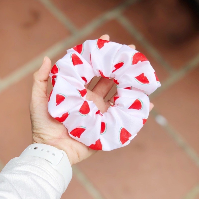 Dây Buộc Tóc  Buộc Tóc Scrunchies Hoạ Tiết Quả Dưa Hấu Cực Xinh N42