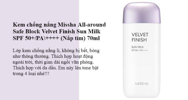 [Săn sale] Kem chống nắng Missha Sun milk mẫu mới