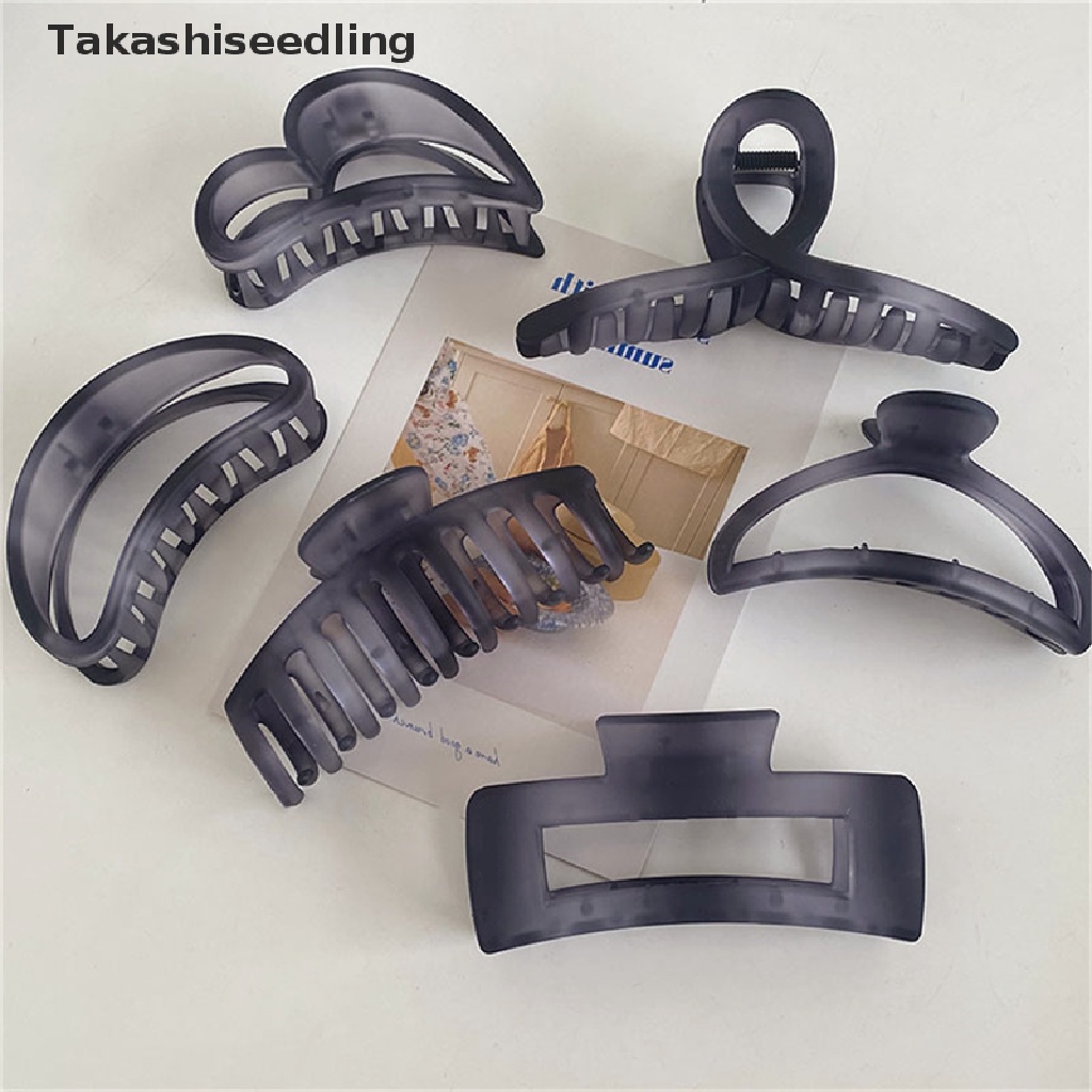 Kẹp tóc càng cua bằng acrylic màu xám nhiều kiểu dáng phong cách vintage thanh lịch