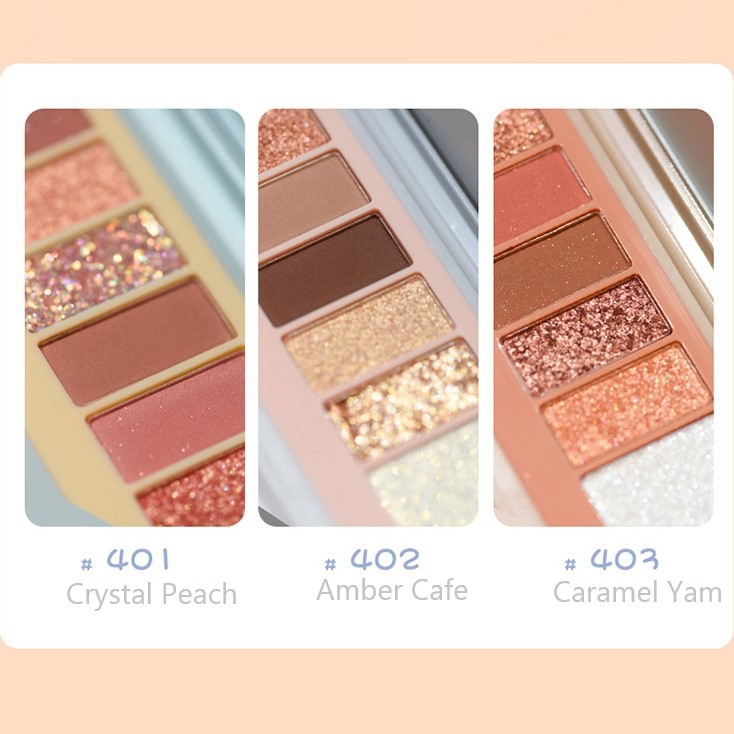 Bảng phấn mắt 9 màu cún bông HOLD LIVE tông cam đào hồng đất trendy SoftCute Fog Language Eyeshadow Palette HL484 HLIV71