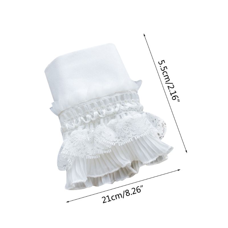 Ống Tay Áo Phồng Phối Ren Giả Nhiều Lớp Phong Cách Công Chúa Cổ Điển Cho Nữ