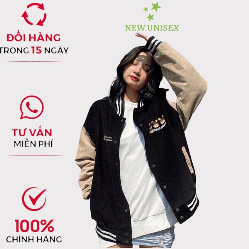 Áo Khoác Nhung Logo In Con Ong Kiểu Dáng Bomber Cực Đẹp TP569 [NewUnisex]