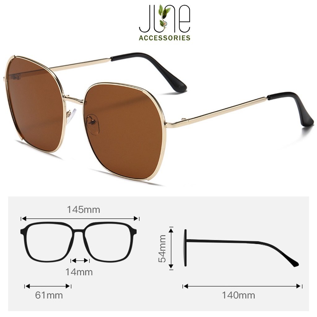 Kính râm nữ thời trang Hàn Quốc kính mát chống tia UV400 gọng thép thời trang June accessories