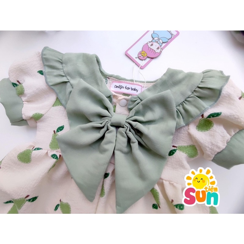 𝗧𝗮̣̆𝗻𝗴 𝘁𝘂𝗿𝗯𝗮𝗻 𝘃𝗮̀ 𝗴𝗶𝗮̀𝘆 𝘃𝗮̉𝗶 Body cho bé gái size 4-12kg  Vải cotton xốp hạt mềm mát