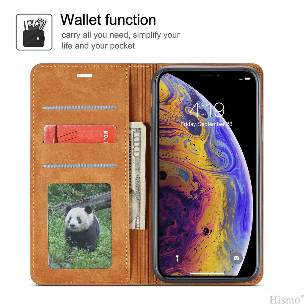 Bao da điện thoại dạng ví phong cách cổ điển nắp lập làm giá đỡ cho iPhone XS Max XR iP7 8 6S+ Plus X | BigBuy360 - bigbuy360.vn