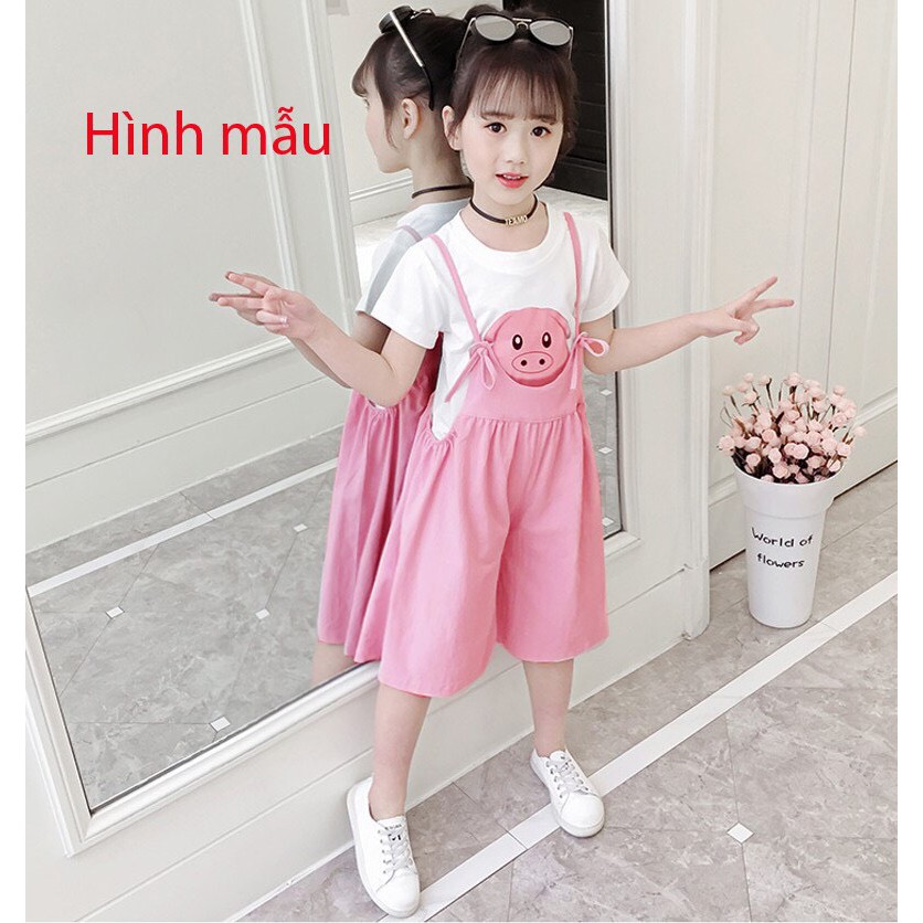 Set Jum Bé Gái Jumpsuit đũi kèm áo thun/ set áo liền quần cho bé yêu năng động