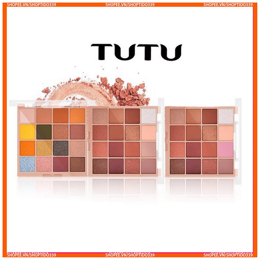 Bảng phấn mắt 16 ô TuTu KaQi Color Eyeshadow Palette có tone nhũ