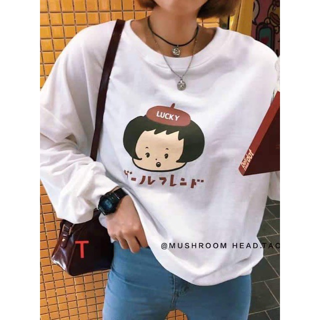 [FREESHIP ĐƠN TỪ 50K] Áo thun cô gái đội mũ Lucky chữ nhật DTR0919