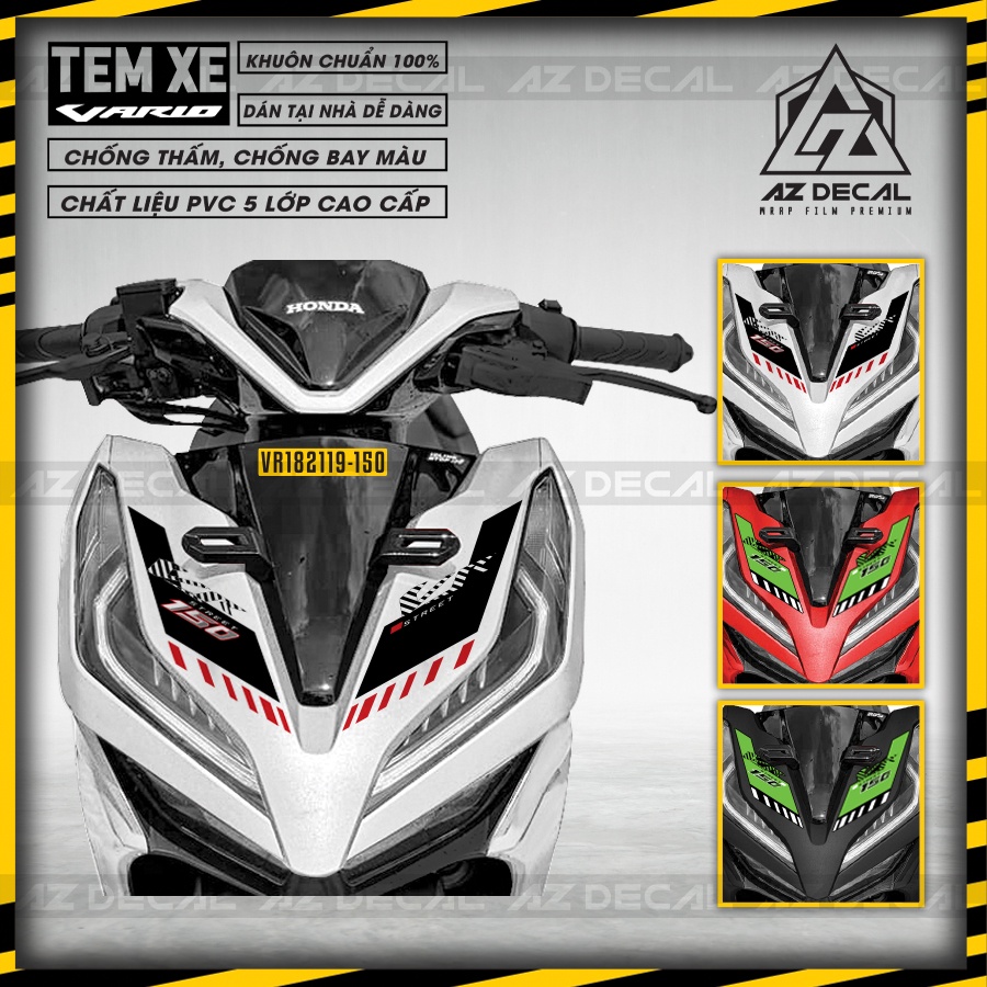Tem Rời Vario/Click 150 Cách Điệu | VR182119 | Decal Chế Dán Xe Máy Vario Áp Dụng Nhiều Màu Xe Đỏ Đen Trắng