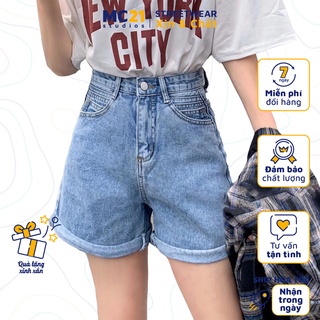 Quần sooc MINION CLOTHING lưng cạp cao ống vừa short jeans nữ Ulzzang Hàn Quốc Streetwear chất bò Q3060