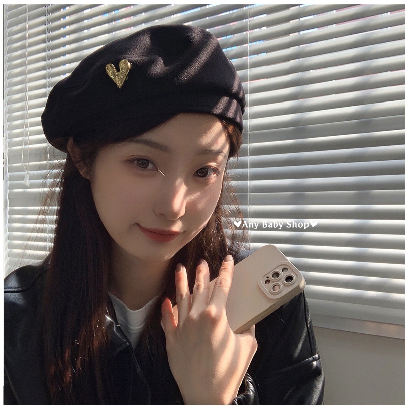 Nón mũ nồi -bánh tiêu hot hit đính trái tim sang chảnh nhiều màu xinh yêu (hàng có sẵn) ❣❣7