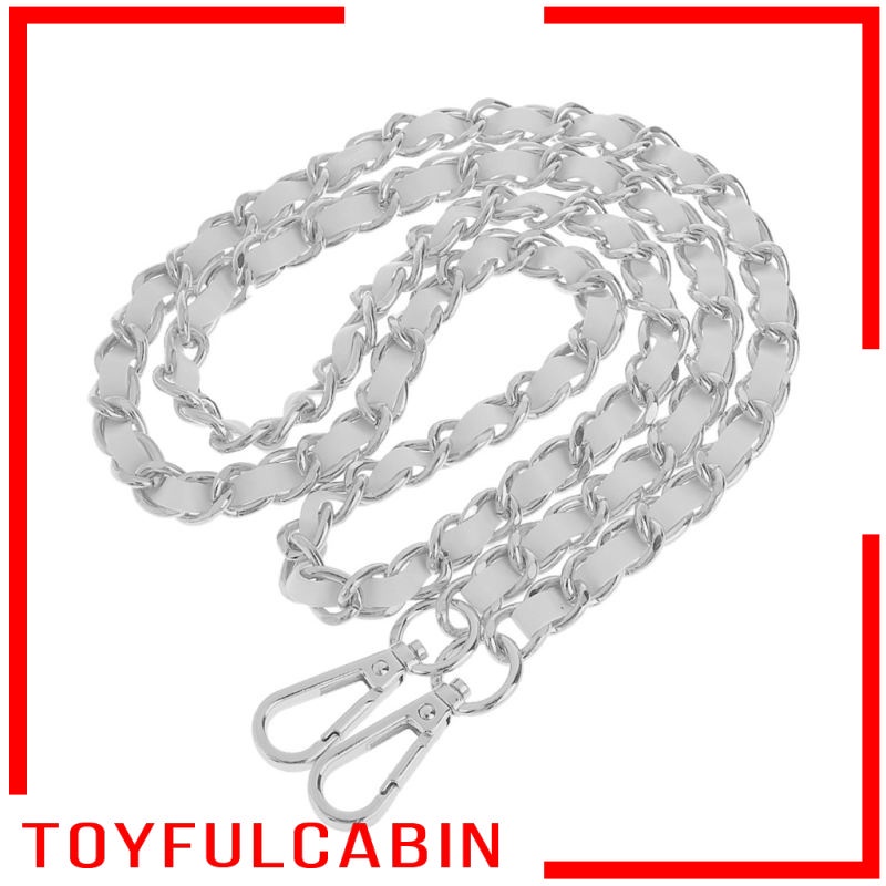 Dây Xích Đeo Túi Xách / Đeo Chéo Bằng Kim Loại + Da 0cm Thay Thế