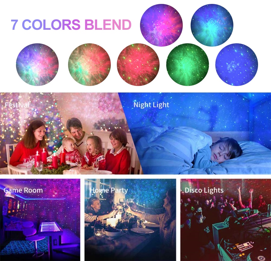 Star Projector Night Light Laser Galaxy Starry Sky Projector Colorful Nebula Cloud Lamp For Kids Gifts Home Decor