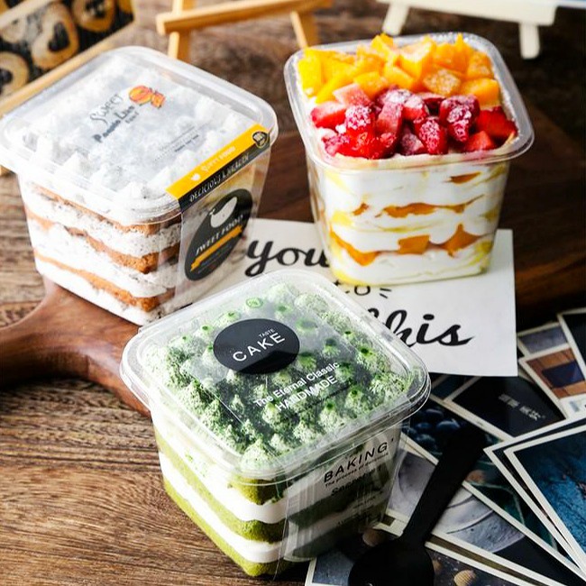 Set 10 hộp nhựa PET đựng mousse 10*10*7.5cm