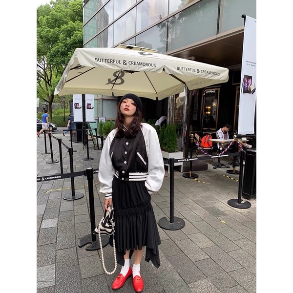 áo khoác bóng chày thời trang nữ thiêu full lưng