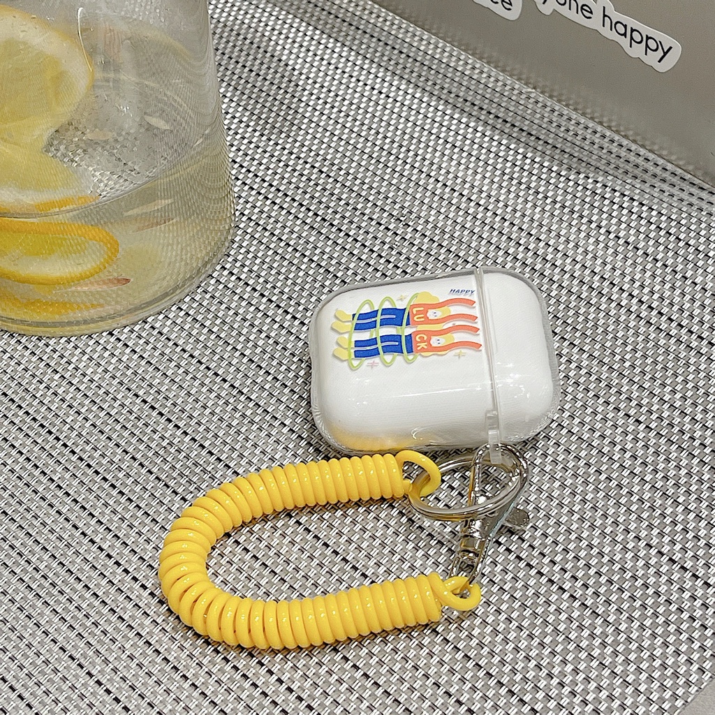 Vỏ Bảo Vệ Hộp Sạc Tai Nghe airpods 1 2 Pro 3rd Generation Pro 1/2 Trong Suốt Chống Sốc Họa Tiết Hoạt Hình Kèm Dây Đeo Kiểu Nhật Hàn