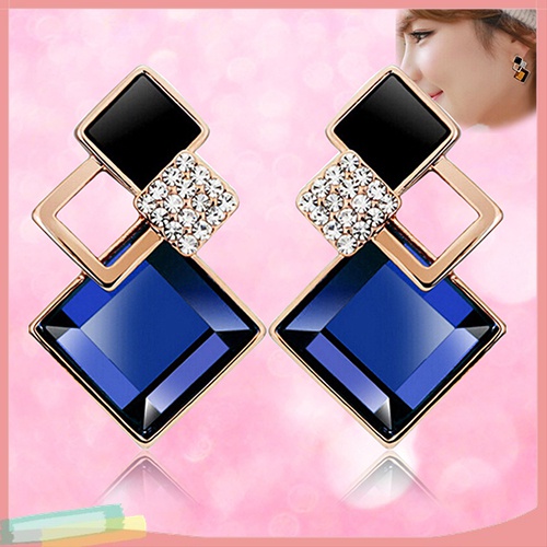 Đôi Khuyên Tai HìNh Thoi ĐíNh Kim Cương Giả ThờI Trang Cho Nữ