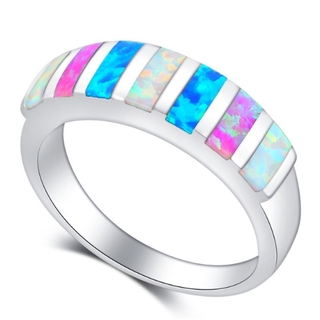 Nhẫn Đính Đá Opal Phong Cách Âu Mỹ Sang Trọng