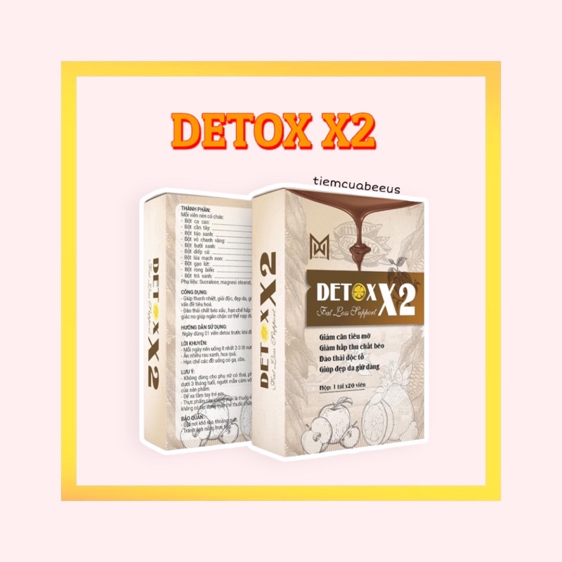 Giảm Cân DETOX X2- Hỗ Trợ Giảm Cân Tiêu Mỡ, Thải Độc, Đẹp Da Giữ Dáng